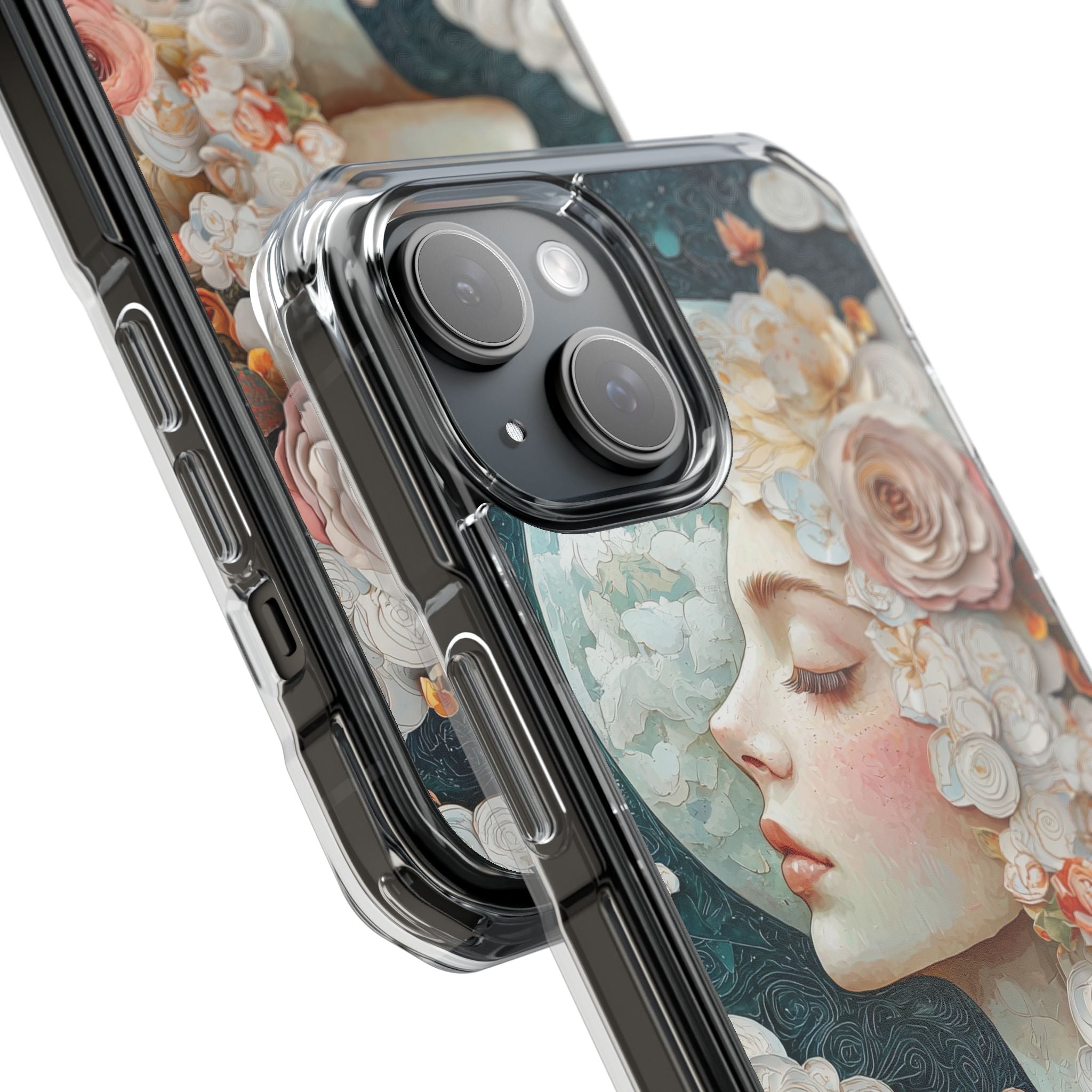 Moon Embraces Flowers iPhone Case - Impact