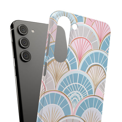 Art Deco Pastel Fan Pattern - Slim Samsung S23 Phone Case