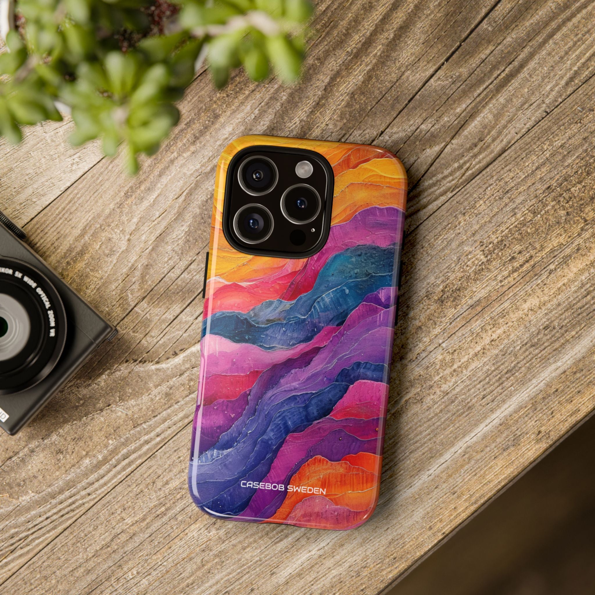 Vibrant Abstract Waves - Tough iPhone 16 Phone Case