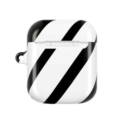 Diagonal Stripes BlackWhite - AirPods Case