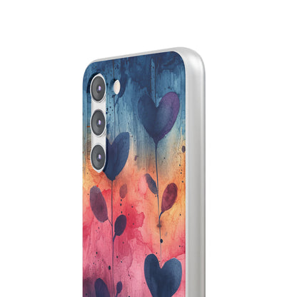 Watercolor Heart Art - Flexi Samsung S23 Phone Case