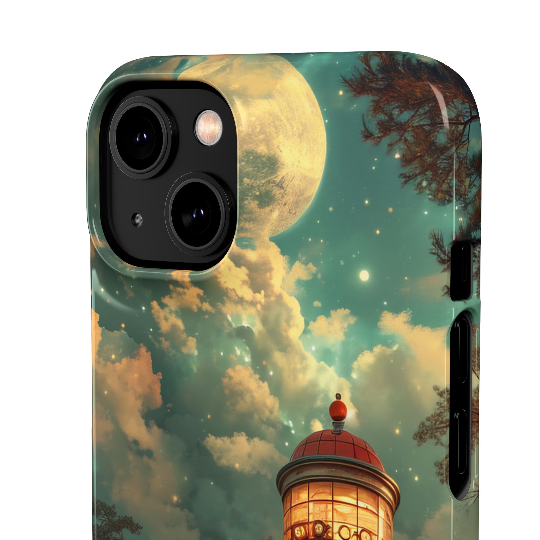 Vintage Moonlit Diner Fantasy iPhone 14 - Slim Phone Case