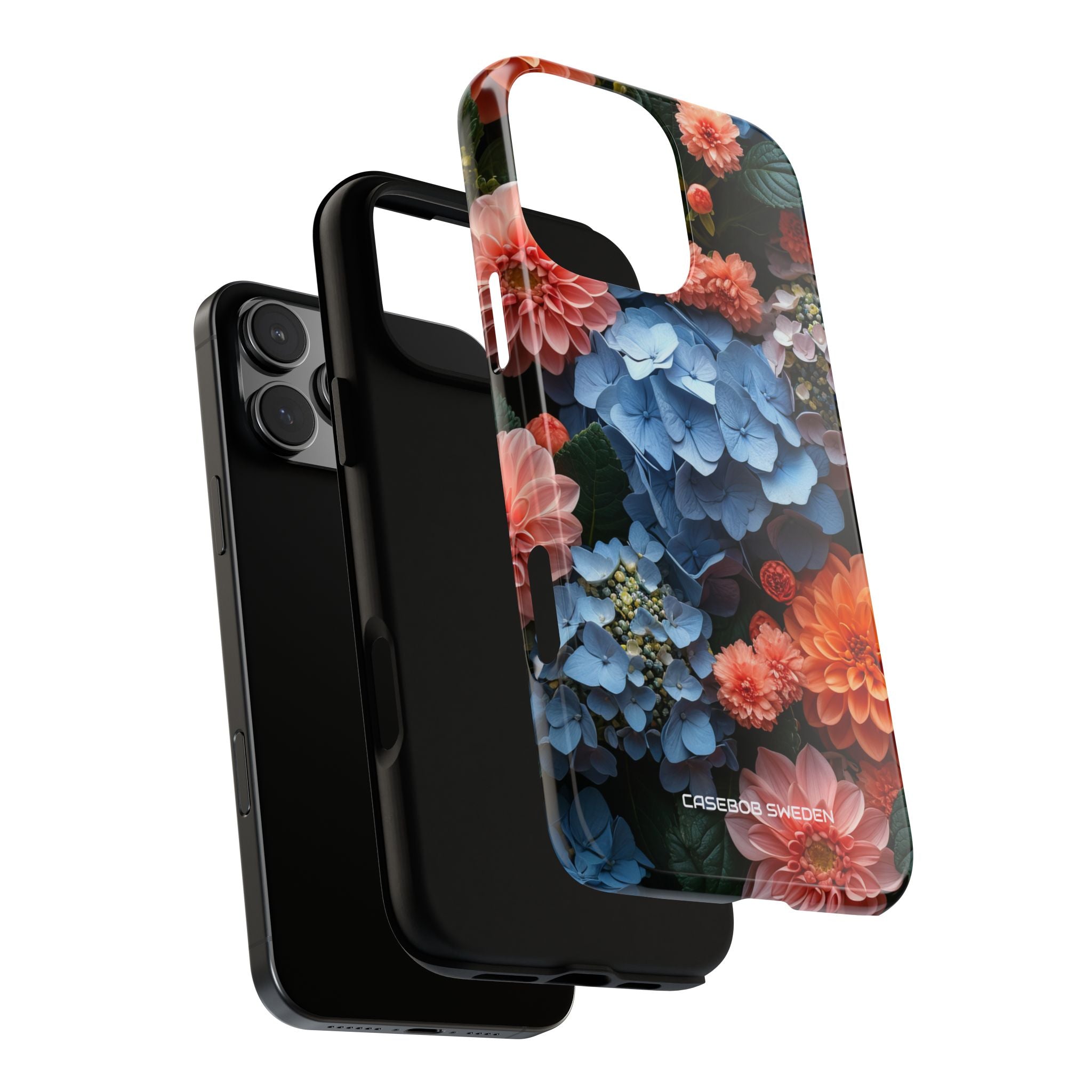 Blue Floral Bliss - Tough iPhone 16 Phone Case