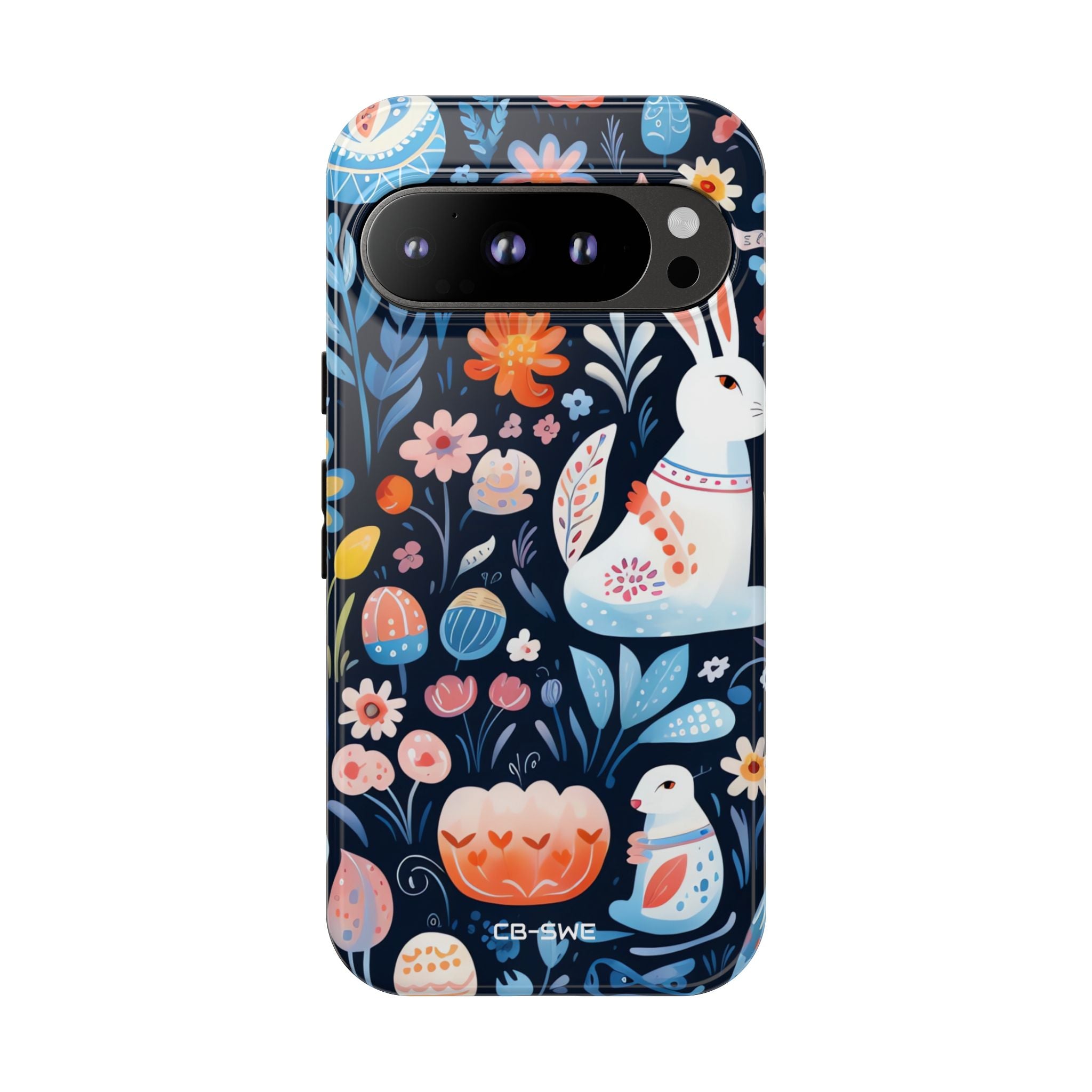 Bunnies Play Among Flowers - Google Pixel Case
