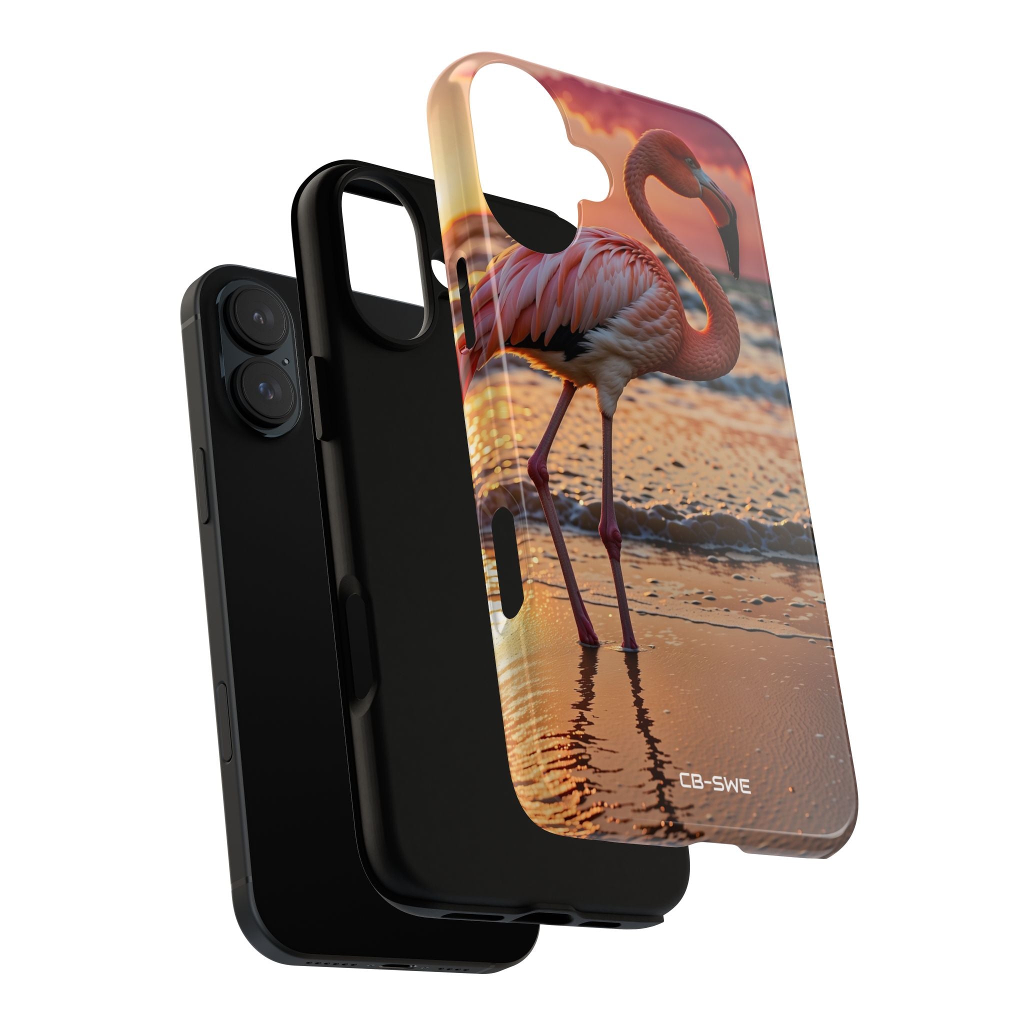 Sunset Flamingo Stand - iPhone Case