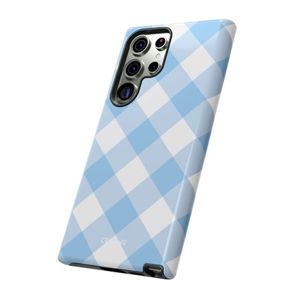 Soft Blue Gingham Elegance - Samsung Case