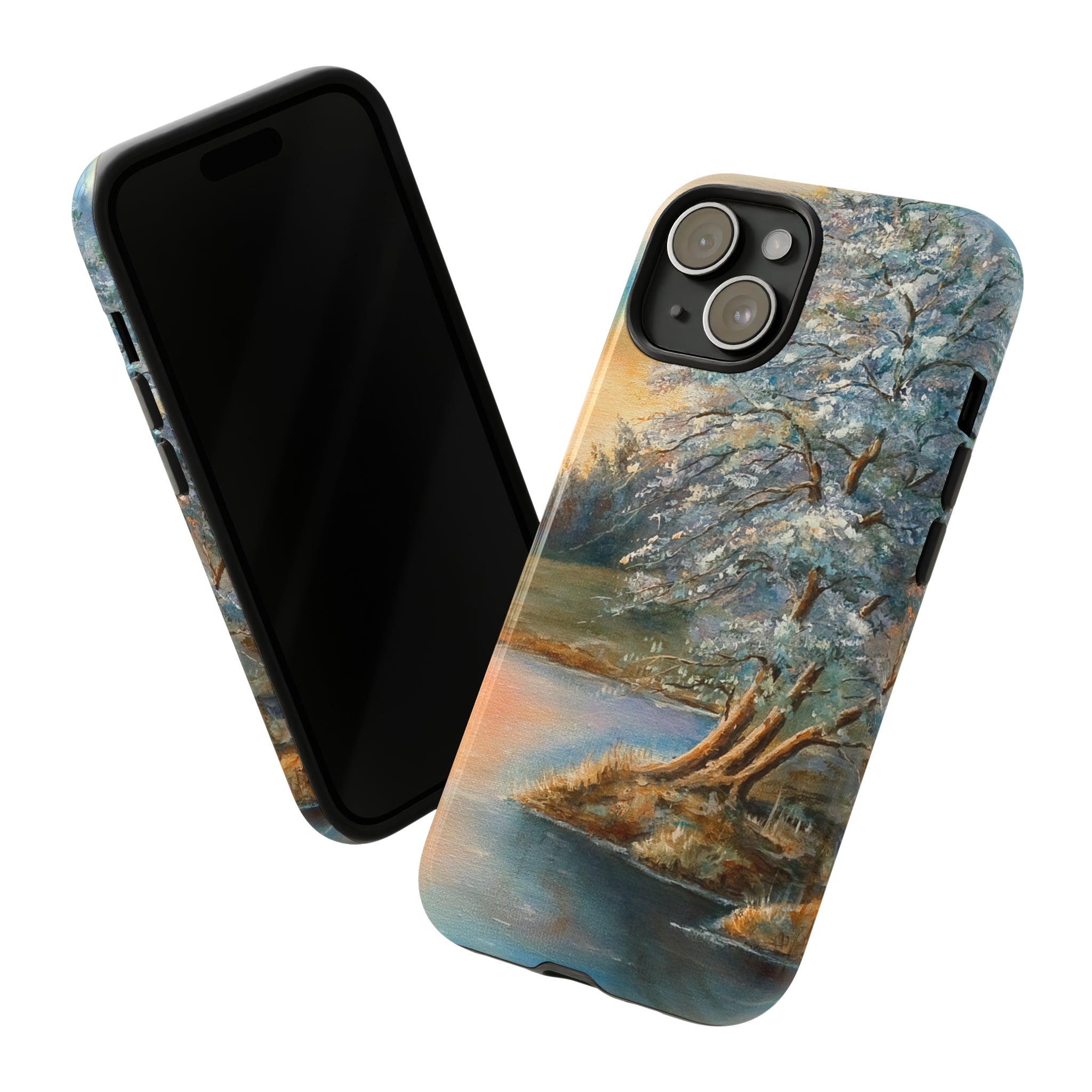 Oil Panting - Sunset on the lake - Protective Phone Case