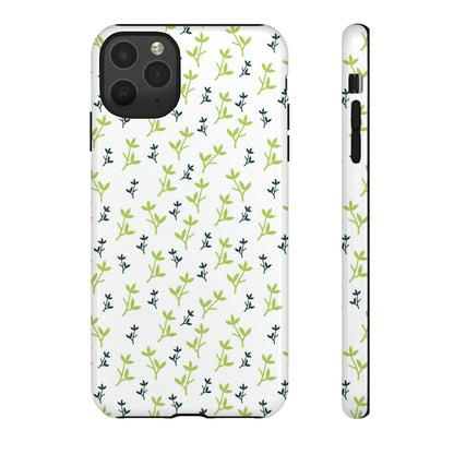 White Flower Pattern - Protective Phone Case