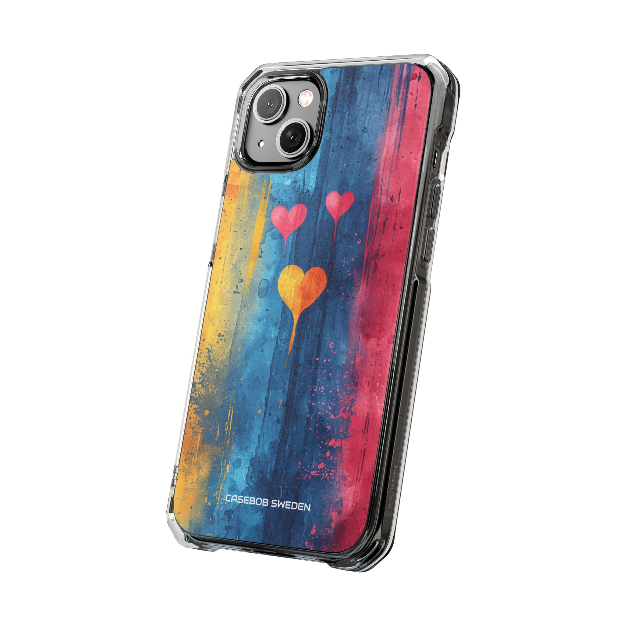 Hearts Watercolor Art - Clear Impact iPhone 14 Phone Case