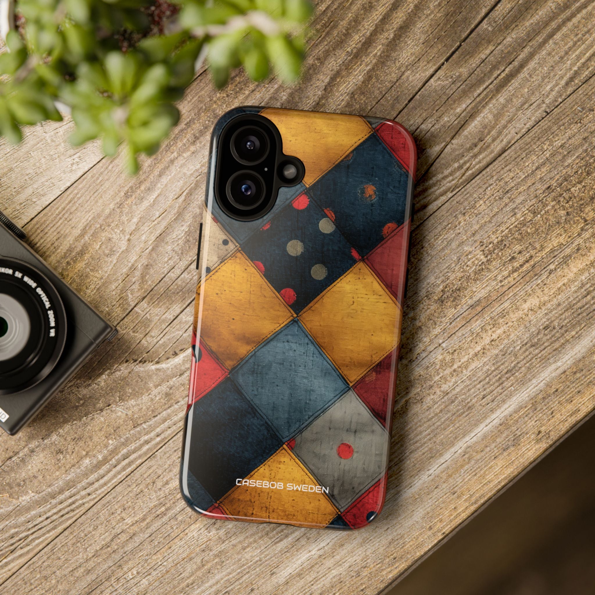 Blue Red Patchwork - Tough iPhone 16 Phone Case