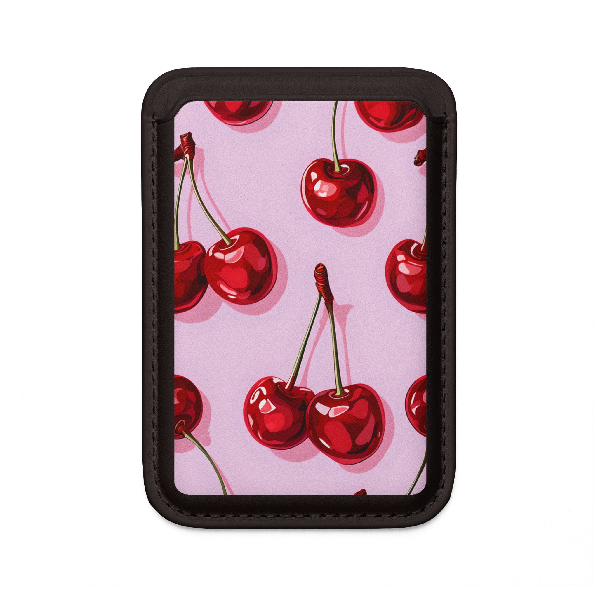 Glossy Cherry Glow Wallet – MagSafe Ready