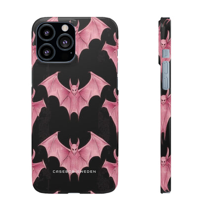 Gothic Pink Bats Aflame iPhone 13 - Slim Phone Case