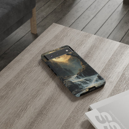 Moonlit Waterfall Silence - Protective Phone Case