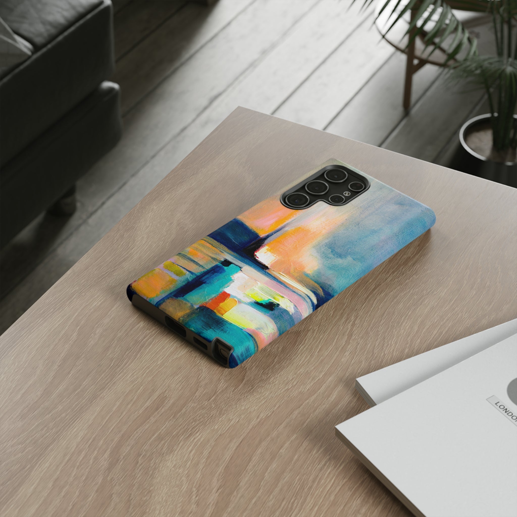 Abstract Blue n Yellow iPhone Case (Protective) Phone Case