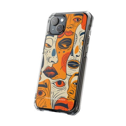 Gradient Face Mosaic iPhone 15 - Clear Impact Phone Case