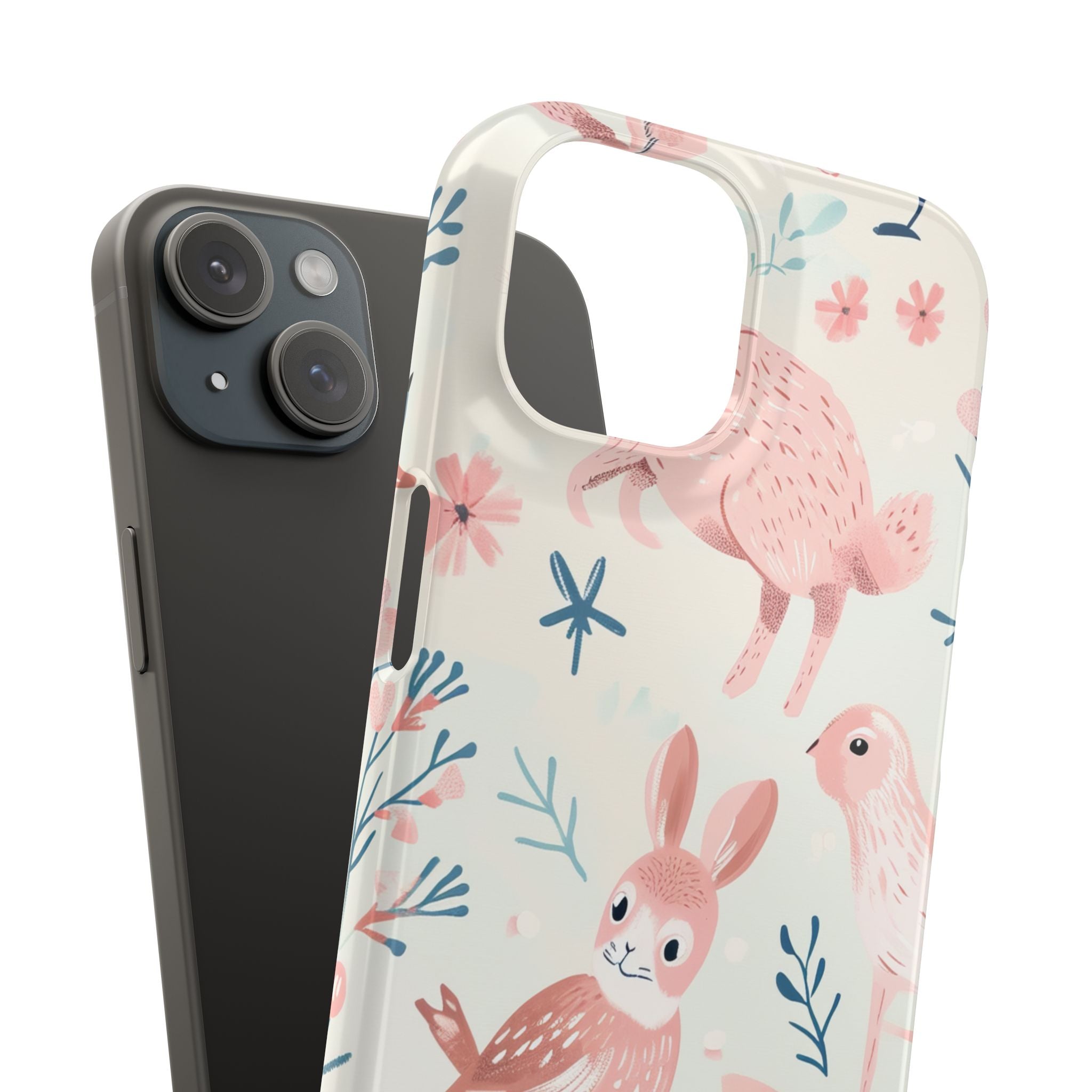 Pastel Whimsical Nature - Slim iPhone 15 Phone Case