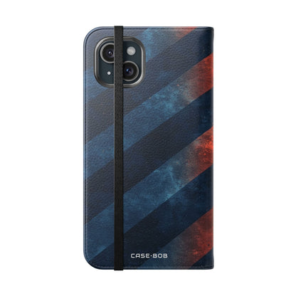Diagonal Stripes Blaze - iPhone 15 Plus Case - Wallet