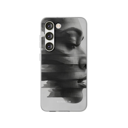 Abstract Glitch Portrait | Flexible Phone Case for Samsung Galaxy