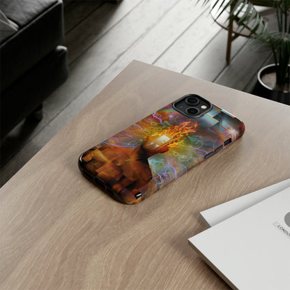 Man with burning mind - Protective Phone Case