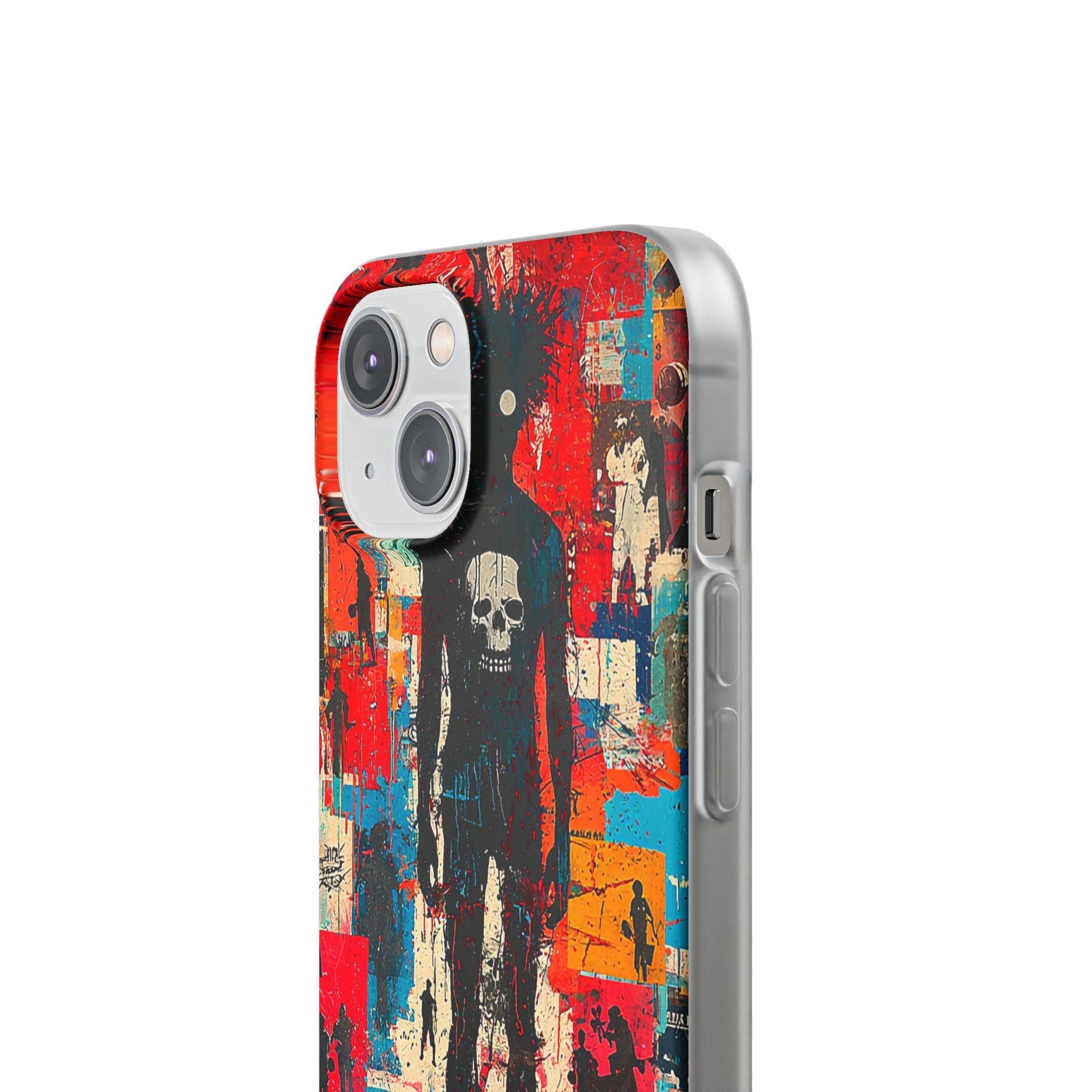 Spiky Skull Silhouette iPhone 14 Case - Soft