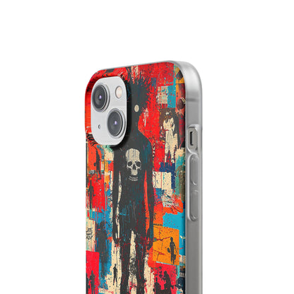 Spiky Skull Silhouette iPhone 14 Case - Soft