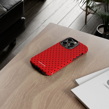 Crimson Dot Matrix iPhone 14 Pro Case - Tough