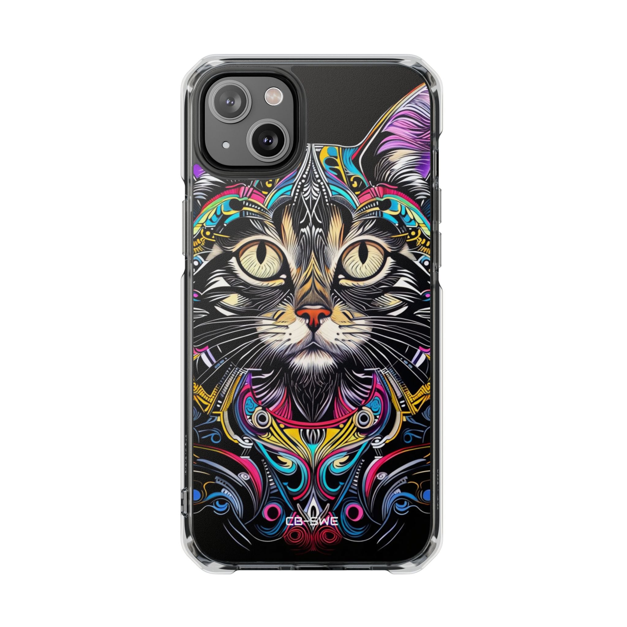 Psychedelic Cat Mirage iPhone Case - Impact