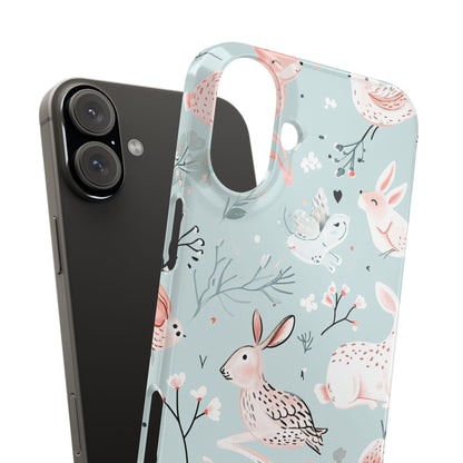 Whimsical Bunny Blossom - Slim iPhone 16 Phone Case