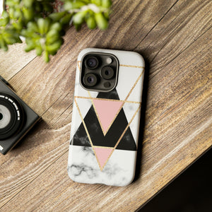 Marble Triangles - Protective Phone Case