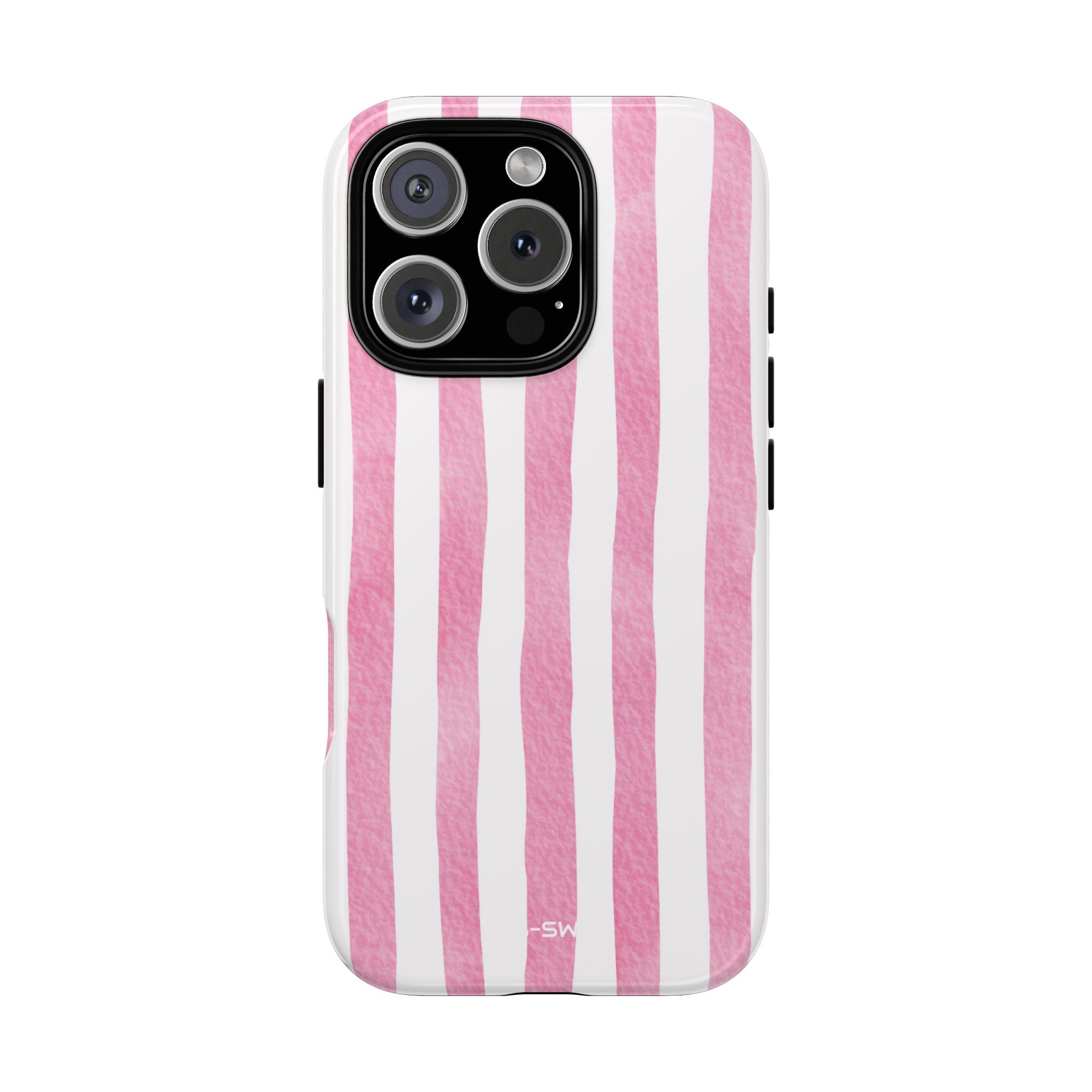 Pink Watercolor Stripes - iPhone Case
