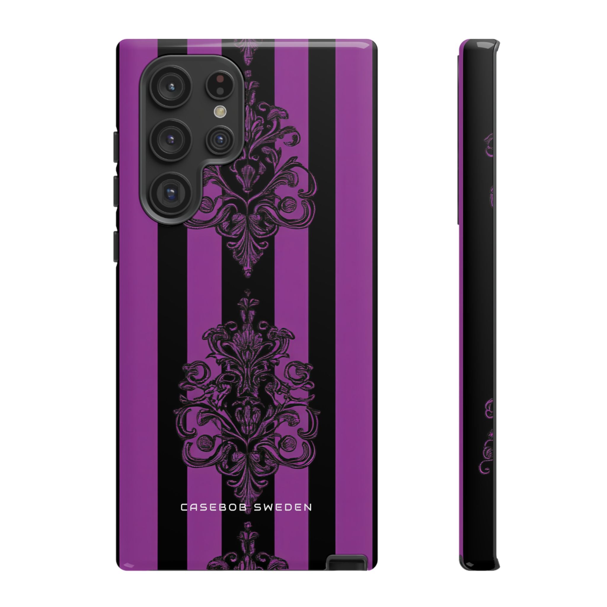 Gothic Elegance with Vertical Stripes and Ornamental Motifs  Samsung S22 - Tough Phone Case