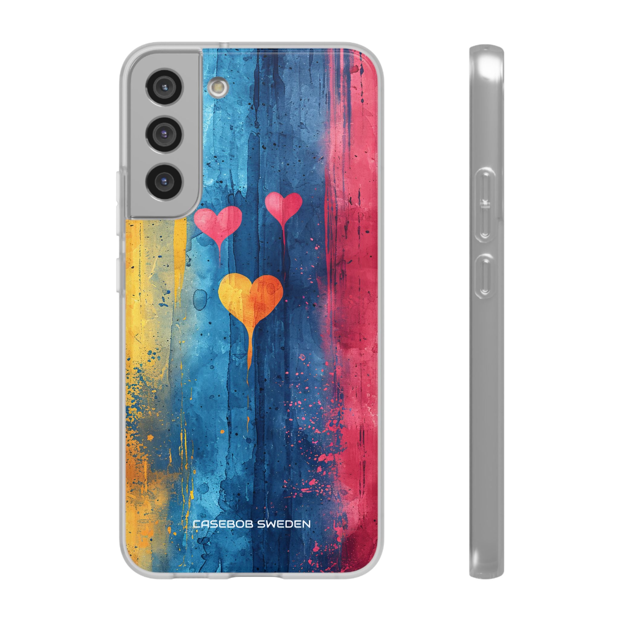 Hearts Watercolor Art - Flexi Samsung S22 Phone Case