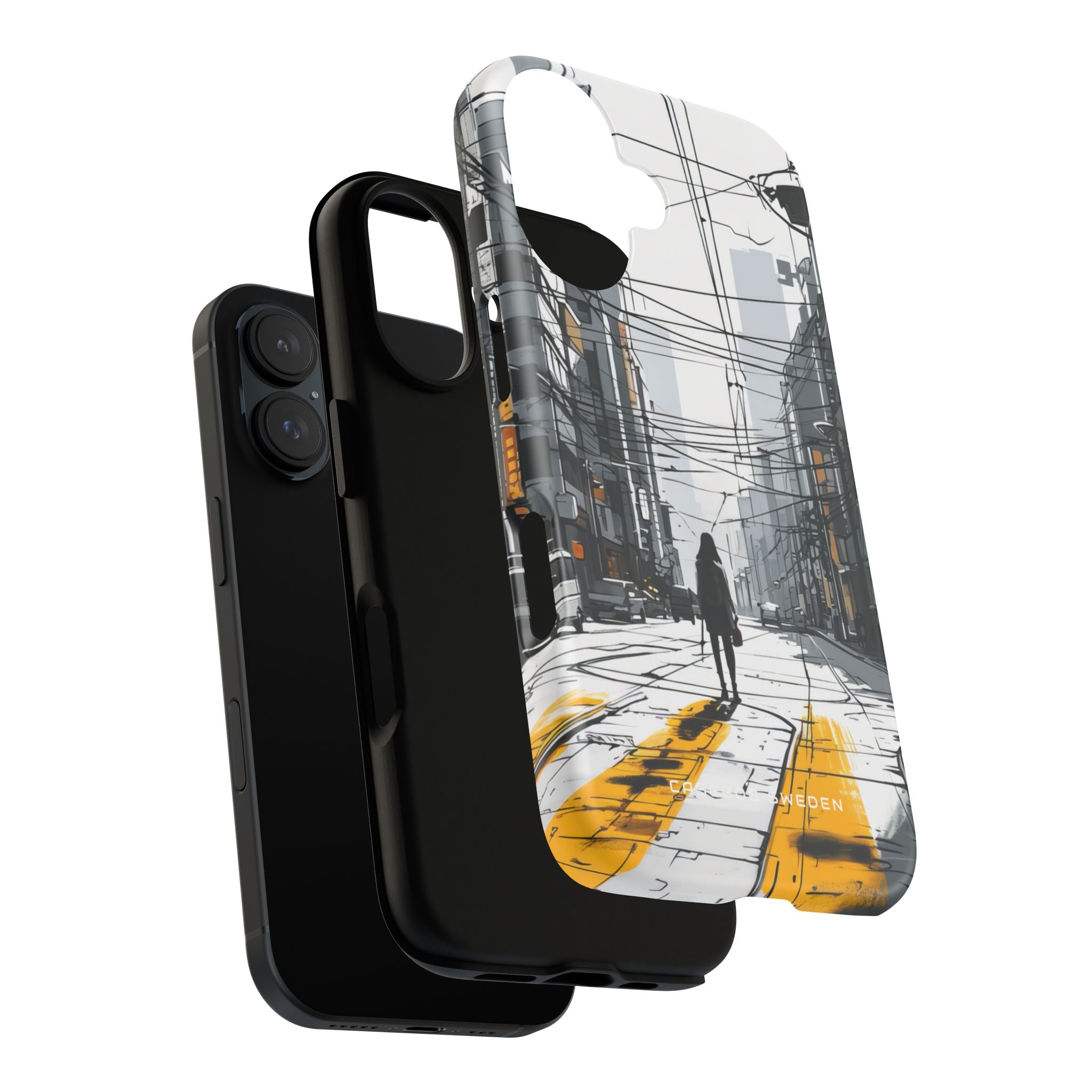 Urban Noir Streetscape iPhone 16 - Tough Phone Case