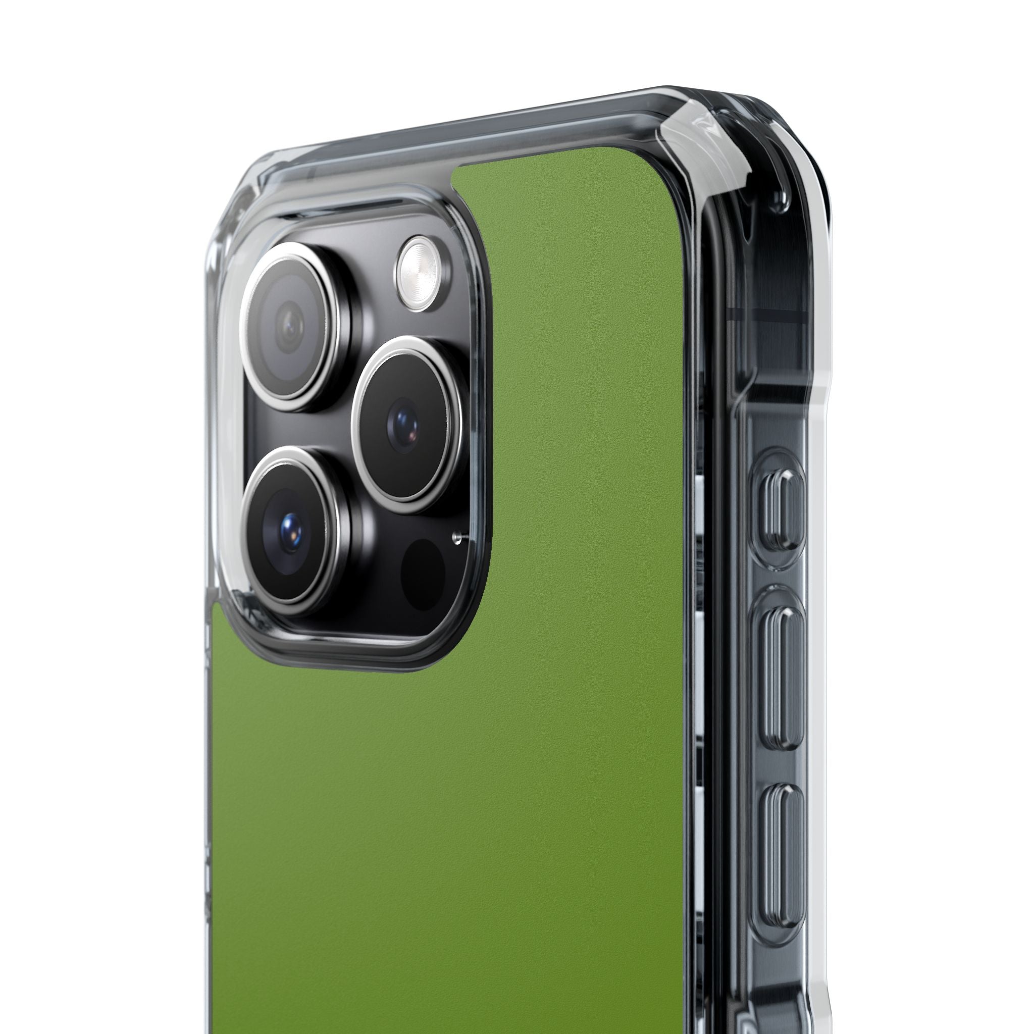 Olive Green - Clear Impact iPhone 15 Phone Case