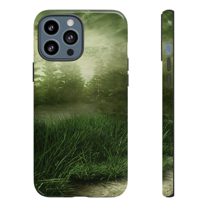 Foggy Green Landscape - Protective Phone Case