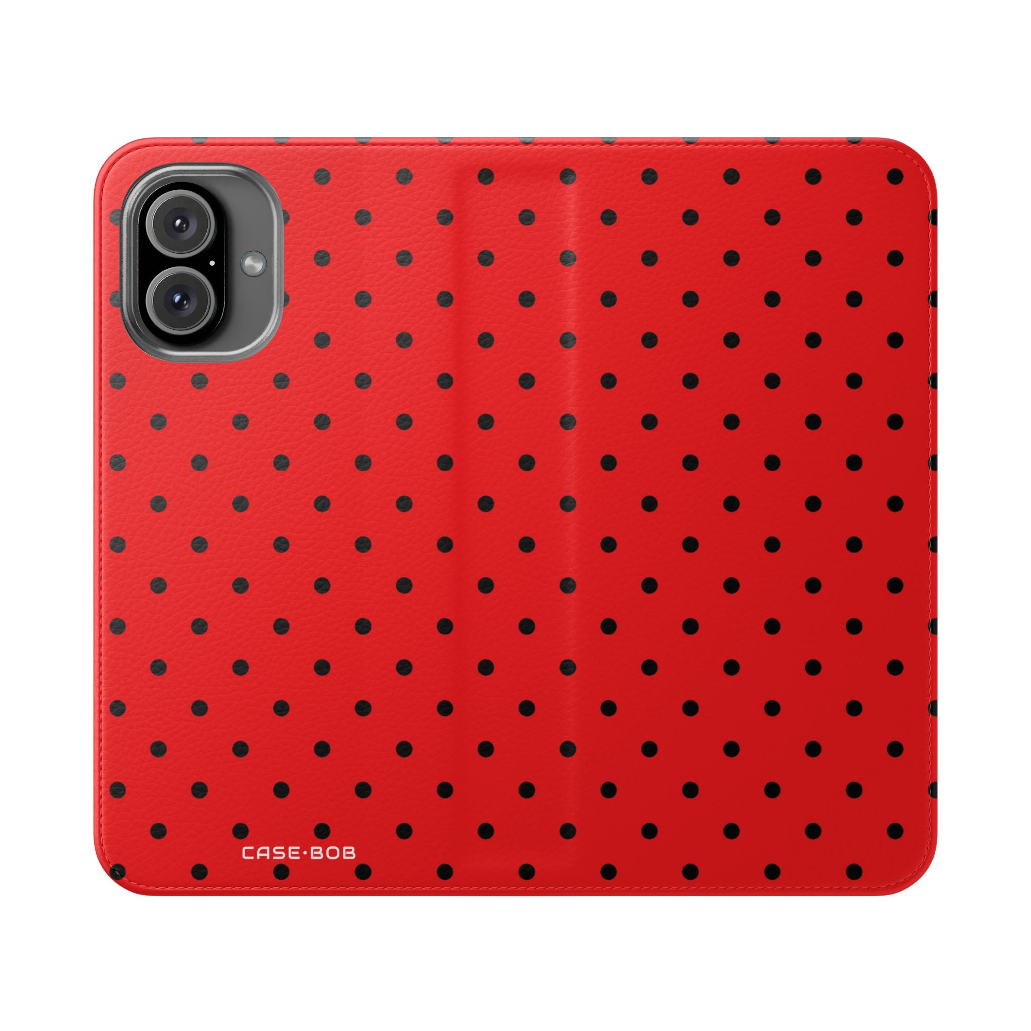 Black Dot Grid - iPhone 16 Plus Case - Wallet