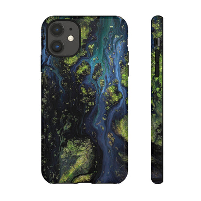 Blue Cosmos Ink Art iPhone Case (Protective) iPhone 11 Glossy Phone Case