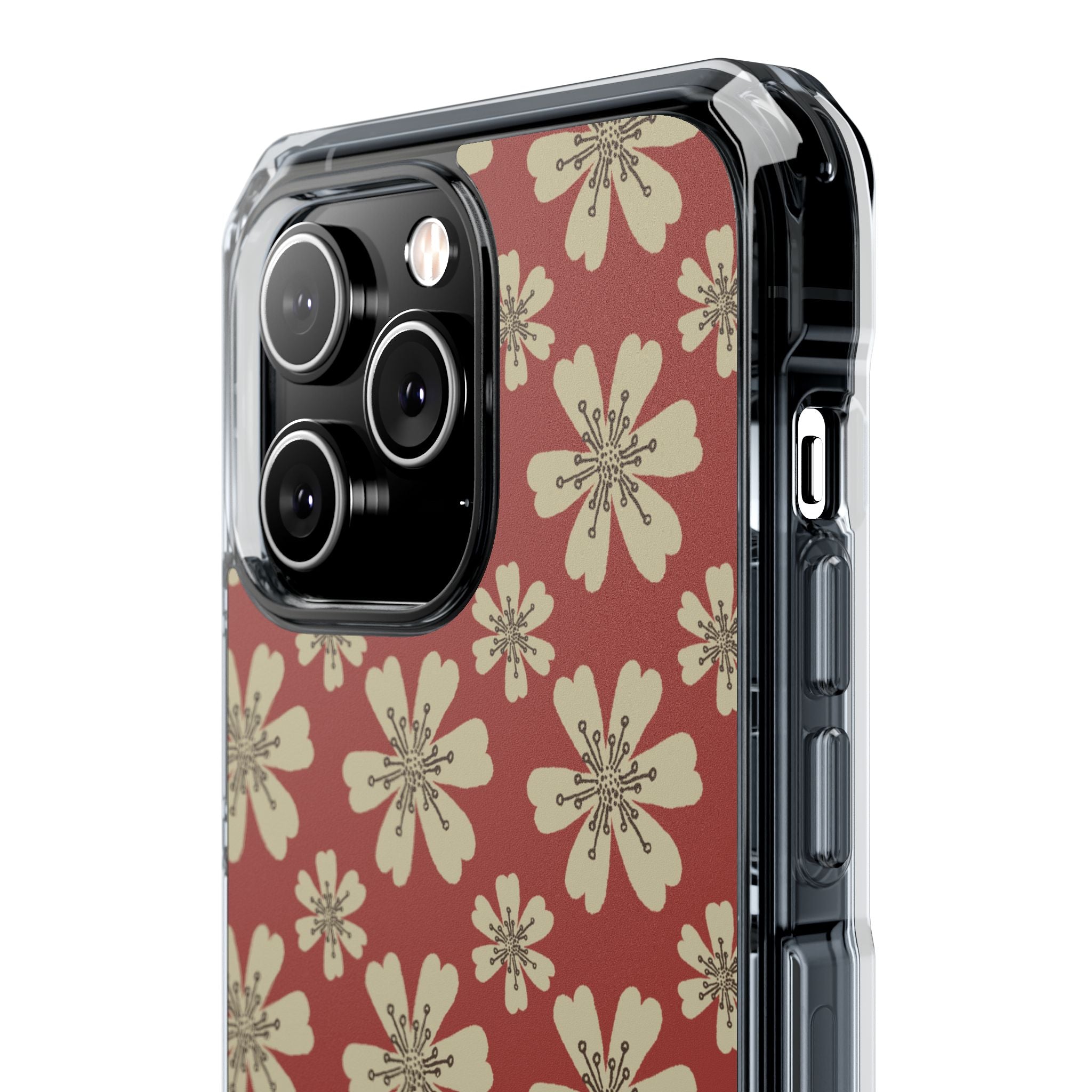 Retro Red Florals iPhone Case - Impact
