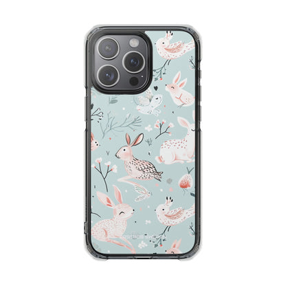 Whimsical Bunny Blossom - Clear Impact iPhone 15 Phone Case