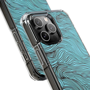 Wavy Serenity - Phone Case for iPhone (Clear Impact - Magnetic)