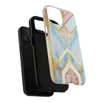 Gold Pink Art Deco - Tough + MagSafe® iPhone 15 Phone Case