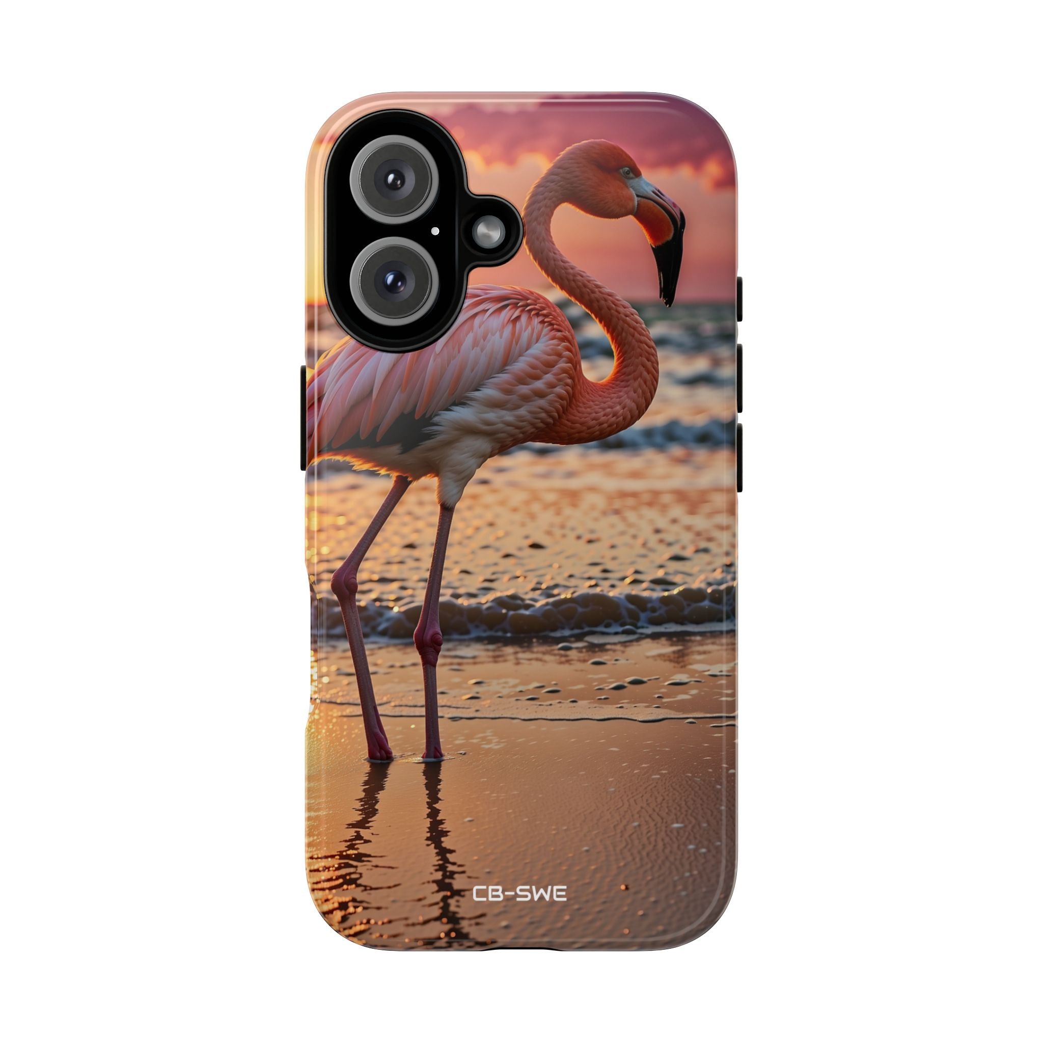 Sunset Flamingo Stand - iPhone Case