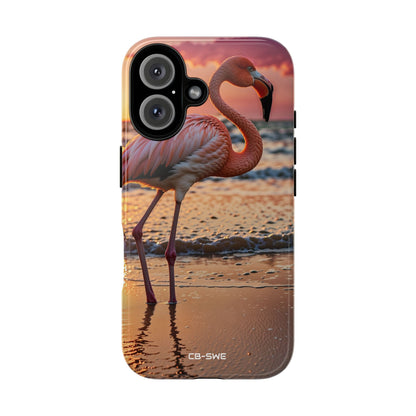 Sunset Flamingo Stand - iPhone Case