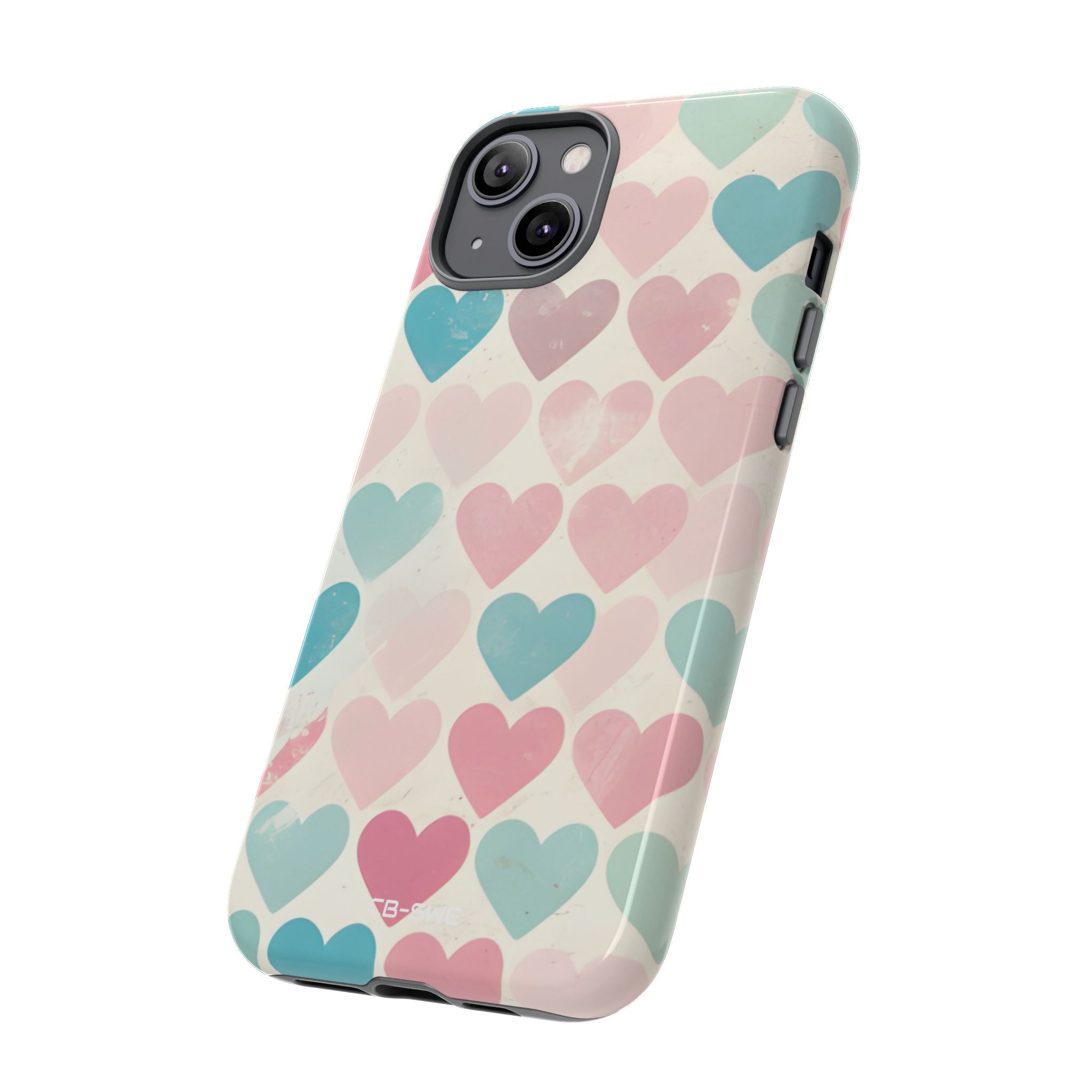 Retro Hearts Symmetry - iPhone Case