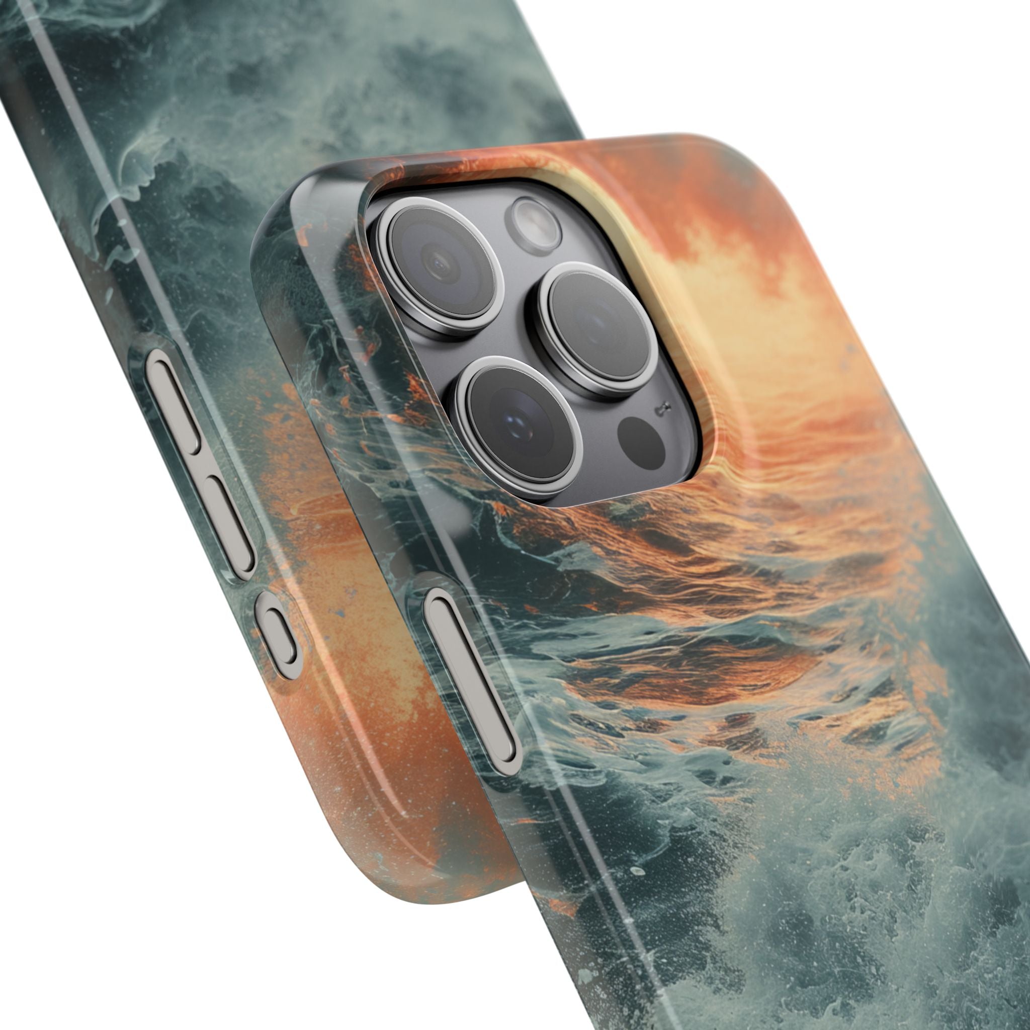 Fiery Wave Power - Slim iPhone 15 Phone Case