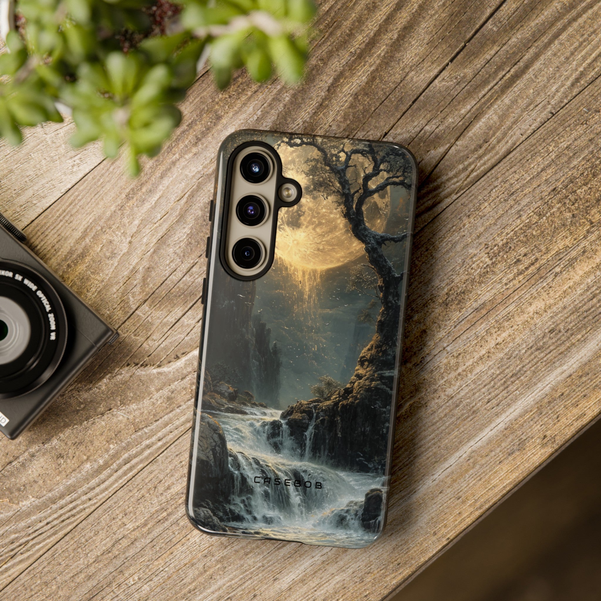 Moonlit Waterfall Silence - Protective Phone Case