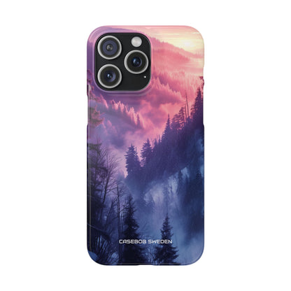 Misty Forest Serenity - Slim iPhone 15 Phone Case