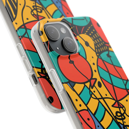 Playful Lines in Motion iPhone 15 - Flexi Phone Case