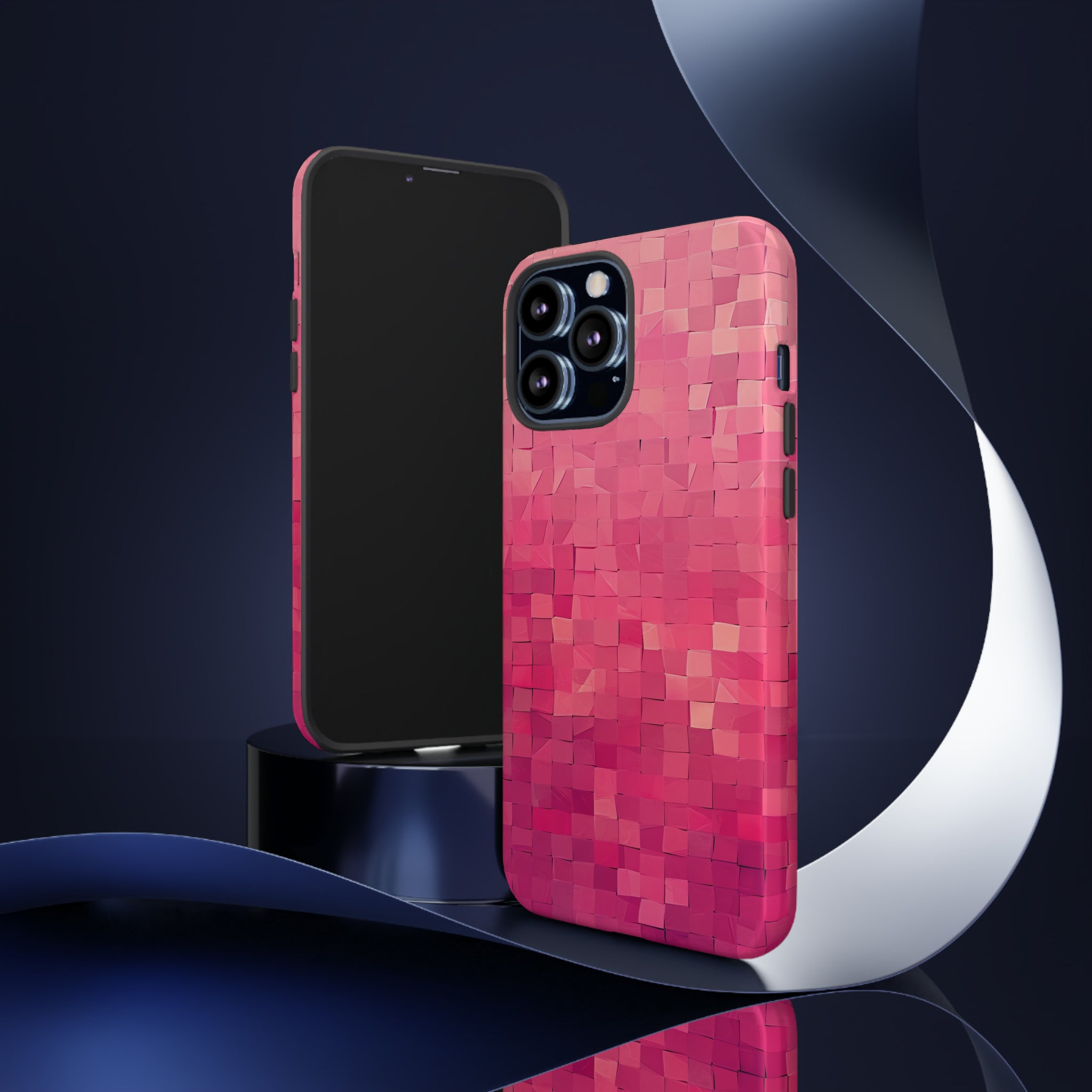 Pink Transition Squares - Protective Phone Case