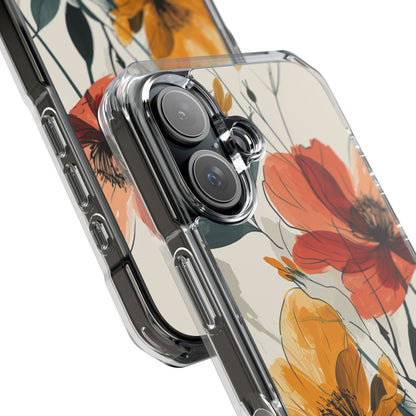 Elegant Floral Harmony iPhone 16 - Clear Impact Phone Case